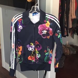 Adidas jacket floral size small